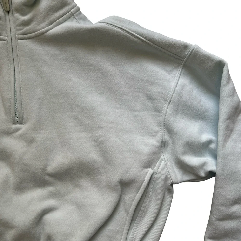 Athleta Light Blue/Green Half-Zip Crewneck Sweatshirt XXS